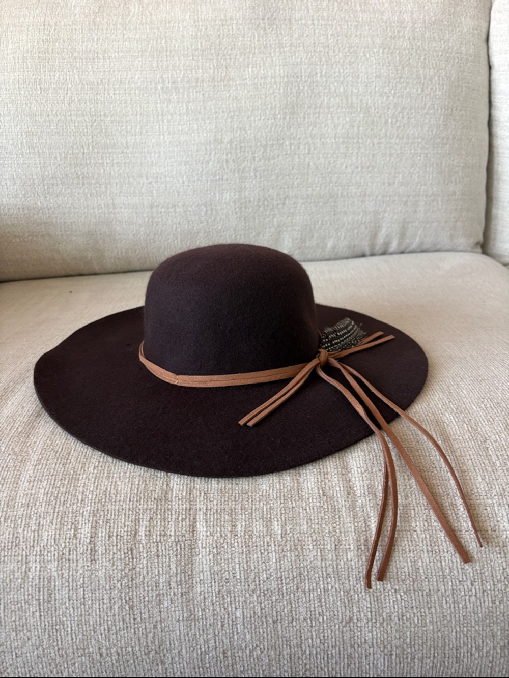 Target Wide Brim Felt Fedora Hat - Brown with Tan Band